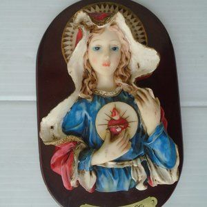 Casinelli Resin Holy Mary Wall Hanging Plaque Figuerine